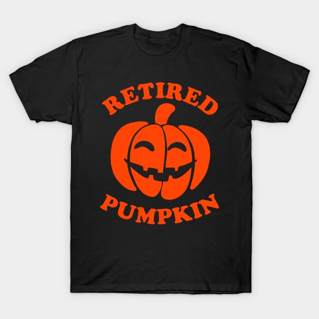 Funny Retired Halloween Pumpkin T-Shirt by Upsketch